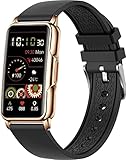 Black Fitness Tracker Smart Bracelet for Men and Women Ladies Smart Watch with Pedometer Sleep Message Notification 1.47' Full Touch Screen for Android and iOS Phones