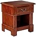 Home Styles Aspen Rustic Cherry Finish Queen Bed Set with Frame Moldings and Carved Posts, Matching Nightstand Crafted from Mahogany Solids