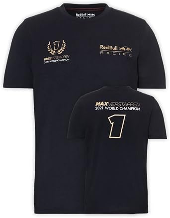 Red Bull Racing F1 Mens Special Edition Max Verstappen Champion Tribute T-Shirt Navy