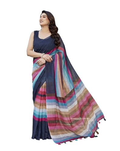 Image of Yashika Women's Chanderi Floral Digital Print Chandheri Saree with Unstitched Blouse Material