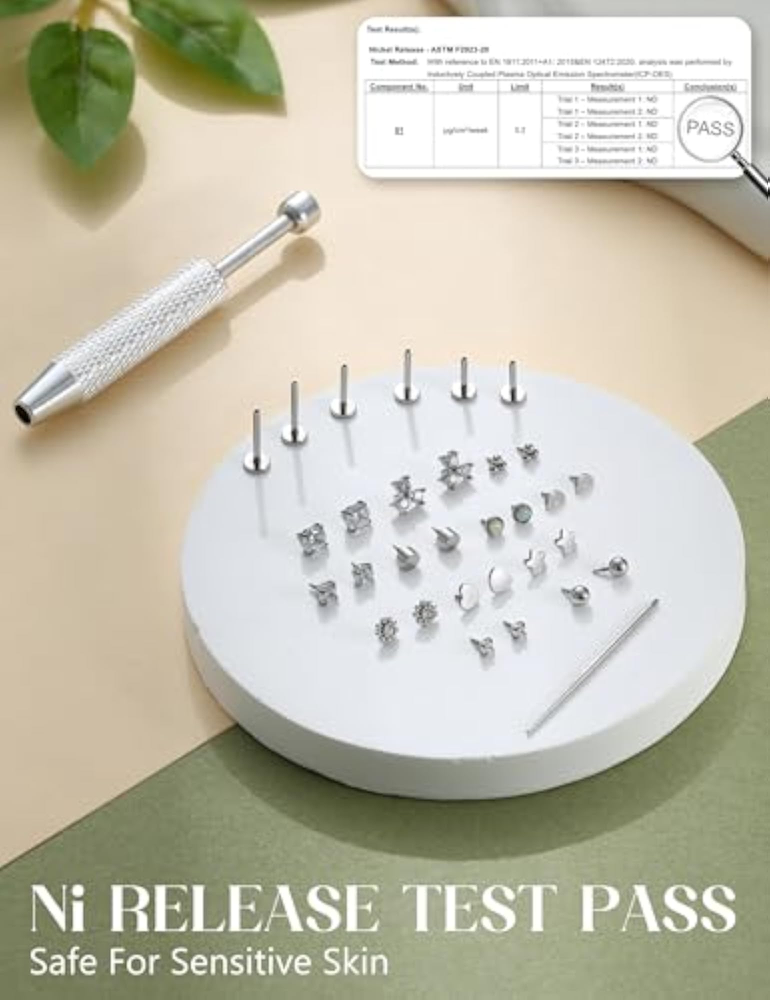 Tragus Helix Labret Piercing Internal Thread Stud