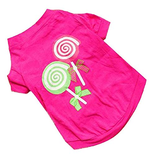 Howstar Pet T-Shirt, Dog Summer Apparel Puppy Pet Clothes for Dogs Cute Soft Vest (M, Pink)