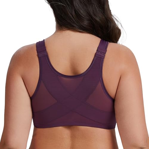 Soutien-gorge grande taille fermeture devant non rembourré avec maintien posture