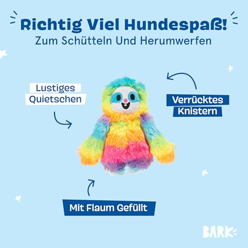 BARK Good Vibes Gary Rainbow Sloth Plush Dog Toy, Multi-Coloured