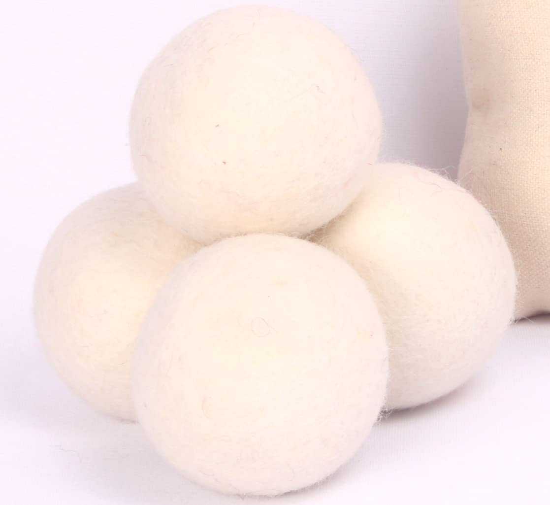 Wool Dryer Balls 4Pack XL Premium Natural Fabric