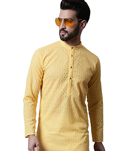 Image of Jompers Men's Regular Fit Cotton Embroidered Kurta Set