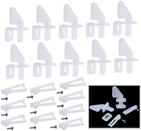 Hobbypark Nylon Micro Control Horns 20x11mm 4 Holes w/Pin & Φ1.2x21mm Clevis for RC Airplane Remote Control Foam Electric Park Flyers Parts (Set of 10) image 4