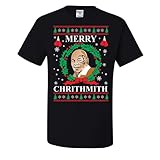 wild custom apparel Mike Tyson Merry Chrithmith Ugly Christmas T-Shirts, Black, Medium