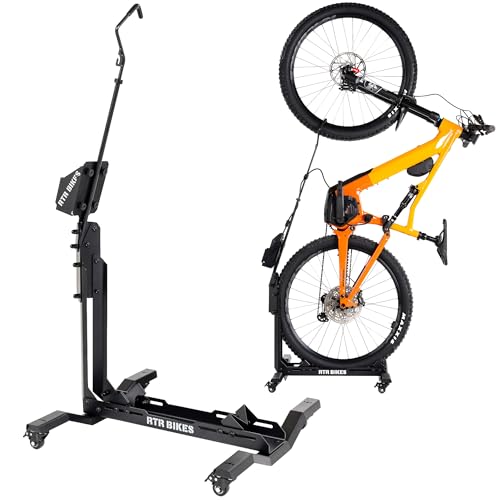 RTR BIKES Brutus Up Pro Support Vélo Mobile à Roulettes – Station de Charge VAE avec Porte-Chargeur – Rangement Vertical E-Bike jusqu'à 30kg – Pneus...