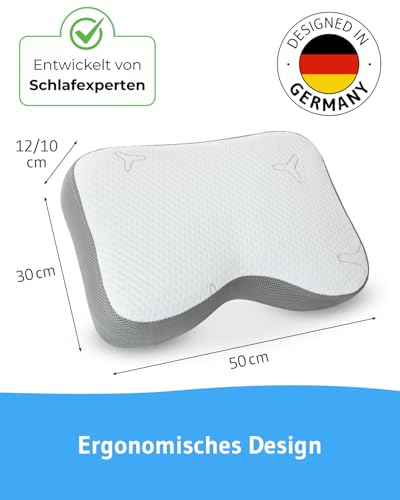 Nackenkissen Re-Charge Intense, Ergonomisches HWS Seitenschläfer-Kissen, Hochwertiger Memory-Foam...