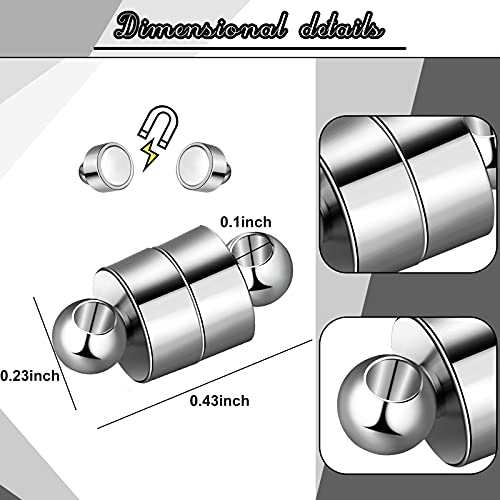 24 Pairs Magnetic Necklace Bracelet Clasps Magnet Converter Jewelry Clasps Extenders Locking Clasps For Bracelet Necklace Making (Silver) #TOP2
