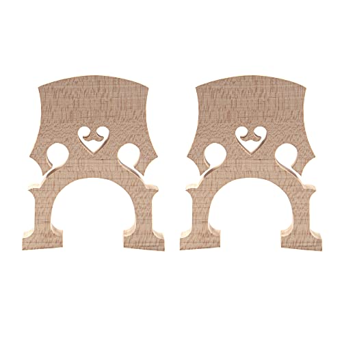image for Yootones 2Pcs Maple Wood Cello Bridge, 3/4 & 4/4, Self-Adjusting, Fitt