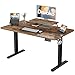 Devoko 160×70cm Elektrisch Höhenverstellbarer Schreibtisch mit Monitorständer, Computer-Schreibtisch, mit 2 Höhen-Speicherfunktionen, Vintagebraun