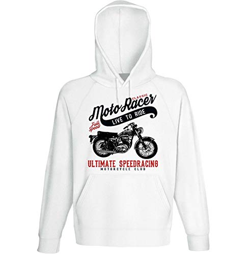 Teesandengines Men's BSA Lighting Rocket Classic Moto Racer Ultimate Speed Racing White Hoodie Size Small