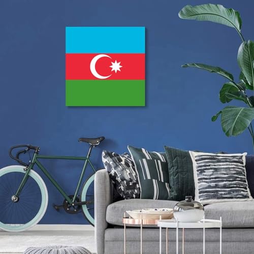 Lienzo artístico Yelolyio de la bandera de Azerbaiyán con acabado premium 7