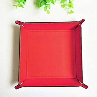 Leather Tidy Tray PU Leather Square Tray Bedside Organiser Jewellery Valet Tray Desk Storage Plate for Key Coin Trinket Phone Jewelry Wallet