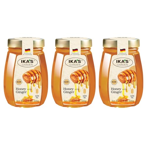 Miel pura cruda con jengibre Ika's Garden 3 frascos 500g