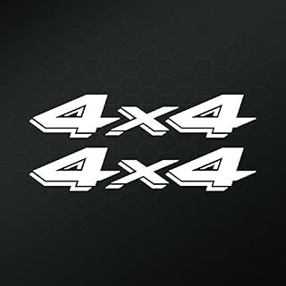 4 X 4 Vinyl Decals Stickers (Two Pack!!!)| Jeeps Trucks | White |