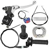 YOXUFA Mini Bike Throttle Assembly + Mini Bike Drum Brake Lever Replacement for Coleman BT200X CT200U CT200U-EX Baja Warrior Massimo MB200 Predator 196cc 200cc 6.5hp Parts 7/8 22mm Handlebar Grips