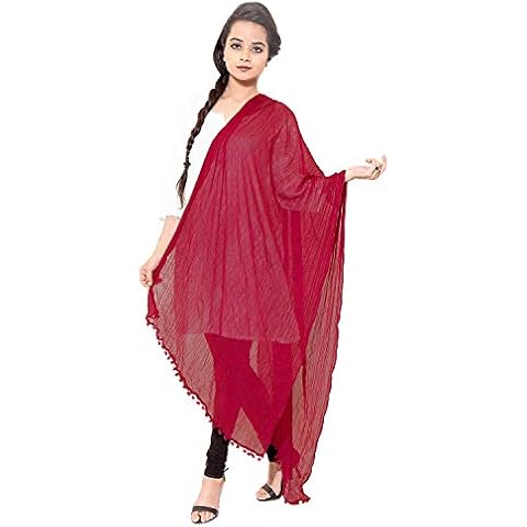 Stylesindia Cotton Solid Colors Women Dupatta scarves Shawl - red - XL Cover