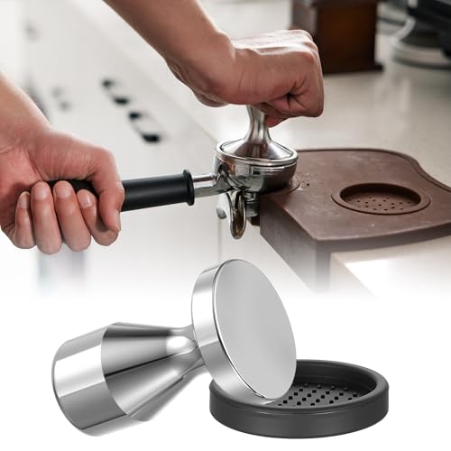 Foto von Moqinai Espresso Tamper 51mm, Kaffee Tamper Edelstahl Kaffeestampfer, Coffee Tampers mit Silikonkissen für Zuhause Büro Kaffeemehlpresser