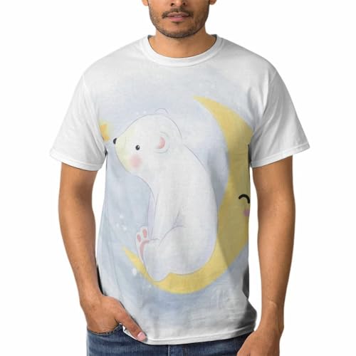 T-shirt ours homme à col rond et manches courtes en coton confortable
