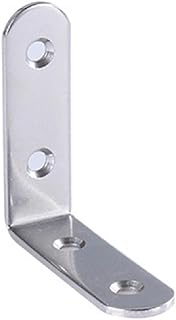 kmobruzy 10Pcs Stainless Steel L Brackets Corner Brace Heavy Duty Right Angles Bracket Fastener for Wood Shelf Furniture Cabinet Right Angles Bracket Shelf Support Bracket