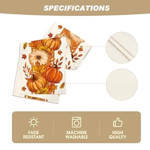 Artoid Mode Orange Pumpkin Maple Leaf Stripes Fall Table Runner, Seasonal Autumn Kitchen Dining Table Decoration for Home Party Decor 13x72 Inch Artoid Mode Orange Pumpkin Maple Leaf Stripes Fall Table Runner Seasonal Autumn Kitchen Dining Table Decoration for Home Party Decor 13×72 Inch