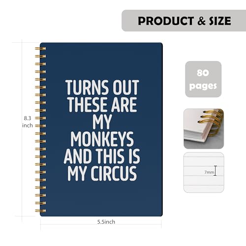 Image of Evcprz Office Notebooks Journal, Gag Fun Gifts for Coworker Boss Colleague Employee Adults Friends Women Men, Christmas School Office Supplies, Spiral Notebook 5.5x8.3 Inch(Navy Blue)