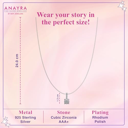 Image of 925 Sterling Silver Pendant Necklace for Women | Silver Locket with Chain | Daily Wear Jewellery | Minimalist Jewelry for Office & Casual Wear | Gift for Woman, Wife, Girlfriend, Mother, Sister | Anniversary, Birthday, Valentine's Day, Rakhi Gift