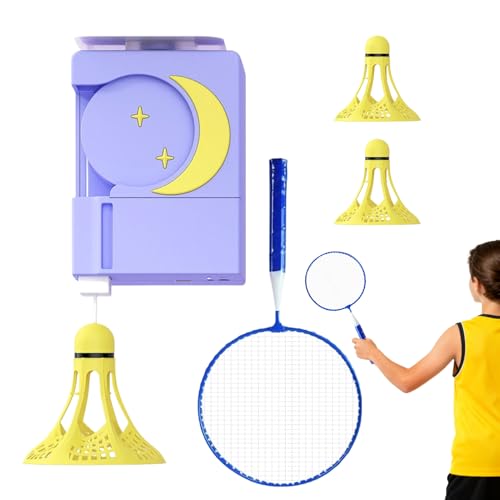 Máquina de entrenamiento de bádminton portátil con lazo elástico ajustable para pisos 7