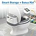 Toddler Potty Training Toilet with Diatomaceous Earth Mat – Realistic Toilet for Toddlers with Lid, Splash Guard & Non-Slip Base – Baby Potty Training Toilet with Bonus Tic-Tac-Toe Play Mat