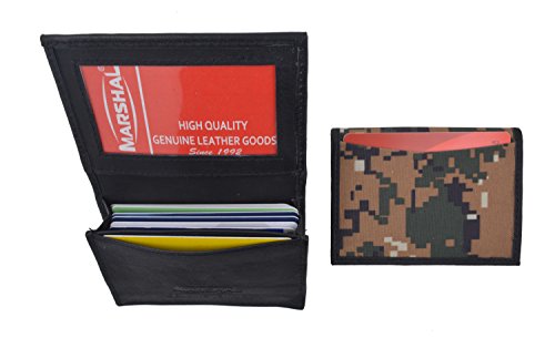 Marshal Camo RFID Blocking Premium Leather Business Card Holder Expandable Camouflage