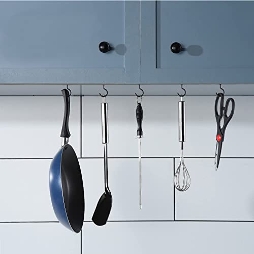 Goiio GO-2406151931 100 Pieces 1/2 Inch Ceiling Hooks, Black Zinc Plated Metal Screw-In Cup Hooks thumb #4