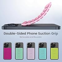CMZZ Double Sided Silicone Suction Phone Holder Mount, Silicon Accessory for iPhone and Android, Hands-Free Mirror Shower Phone Holder, TikTok Videos and Selfies (Light Pink+Transparent) — image 7
