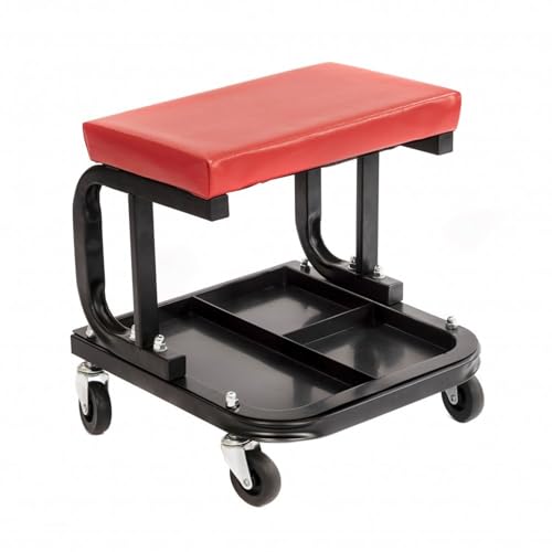 Oypla Heavy Duty Garage Stool Rolling Mechanics Chair Crawling Seat