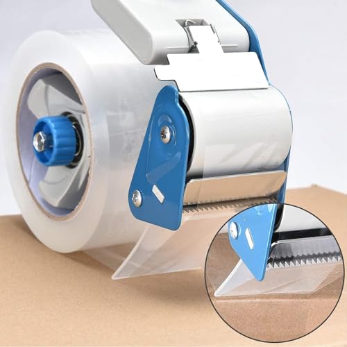 Packing Tape Dispenser Gun, 3 Inch Tape Gun Dispenser with 1 Roll Carton Packing Tape, Lightweight Industrial Side Loading Tape Dispenser(3Inch with 1Roll)