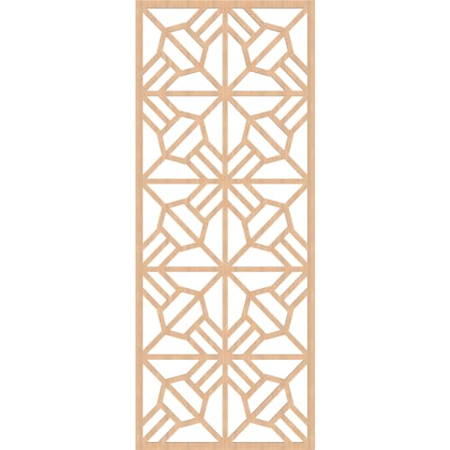 Image of 27 3 /8 inchW x 69 3 /8 inchH x 3 /8 inchT Auburn Decorative Fretwork Wood Wall Panels, Hickory