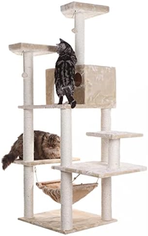 Armarkat A7202 72-Inch Real Wood Cat Tree, Beige,53 inches L X22 ...