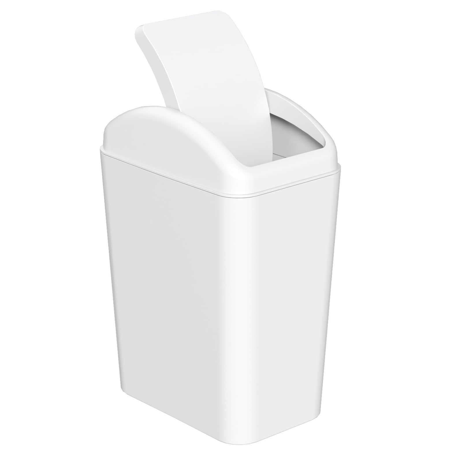 Xeabia 20 L Swing Top Trash Bin, Plastic Trash Can with Swing Lid, White