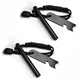 Feuerstahl Aoufottes,Feuerstarter-Dicker (Ø8mm),Feuerstein Survival,Feuerstab Feuerschläger mit Magnesiumstab in Premiumqualität in Premiumqualität für den Outdoor Camping, Survival(2er Set)