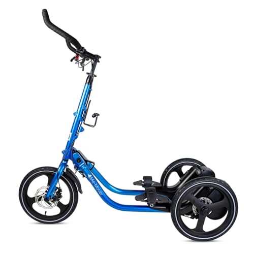 ME-MOVER Speed - Step Machine on Wheels, Low Impact Trainer, Cross Step Trainer for Outdoor Exercise, Elliptical Tricycle (Ocean Blue)