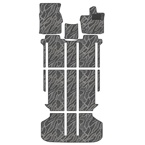 Aviles アルファード ヴェルファイア 20系 フロアマット【16色から選択】(形状7 後期7人CSスライドOT手動,05:ウェーブ × グレー)