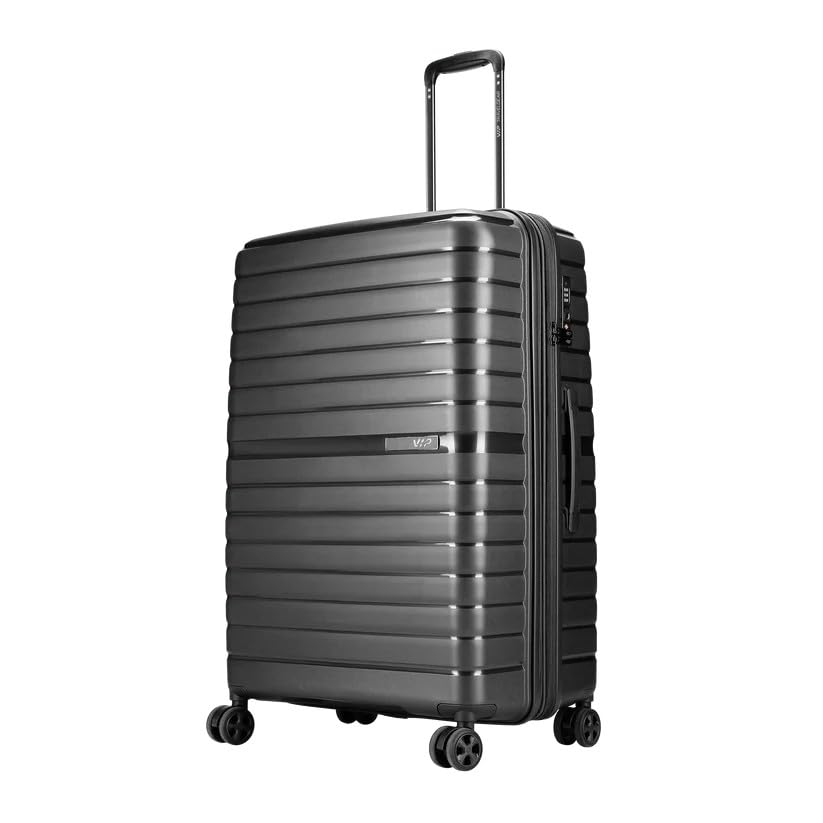 Lightweight Polypropelyne 8 Wheels Multistage Trolley,TSA Lock with Organizer,Elegent Pinstripe Design Luggage Bag with 5 Years International Warranty. (Black, Large)-image-15