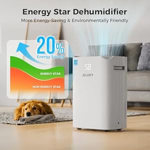 Basement Dehumidifier with Drain Hose 100 Pints Energy Star Dehumidifiers for Home Large Room 6000 Sqft Quiet Dehumidifier with Adjustable Humidity Control Auto Defrost 15 Gal Water Tank
