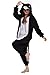 NEWCOSPLAY Black/White cat Costume Sleepsuit Adult Onesies Pajamas (M, Black Cat)