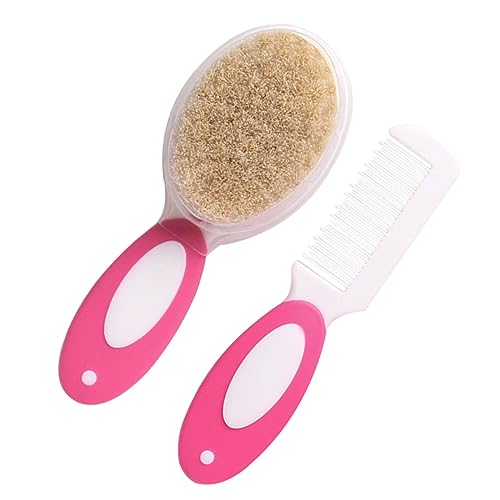 Alasum 2個ベビーヘアブラシと乳児用コーム 先端丸型設計で頭皮に優しい 新生児ケア用 ヘッドマッサージャー付き