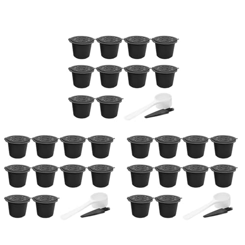 30 Pezzi Riutilizzabili Filtri per Capsule di Caffè per con Pennello A Cucchiaio Accessori da Cucina Filtro da Nero