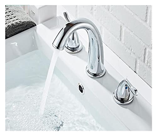 Mélangeur de lavabo trois trous en finition nickel brossé - 8