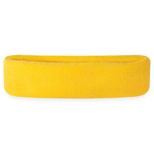Suddora Workout Headband for Men and Women Moisture-Wicking Athletic Sweatband Lightweight Cotton Terry Cloth Bands for Basketball Tennis Football Gym Running Cosplay & Costumes (Neon Yellow)